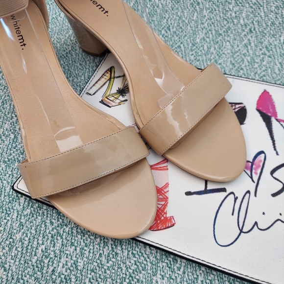 Beige Patent Dressy Sandals with Ankle Strap, sz 12 - Picture 4 of 10